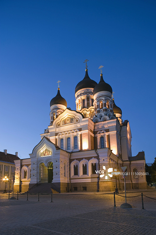 塔林托姆比亚山上亚历山大·涅夫斯基主教座堂图片素材