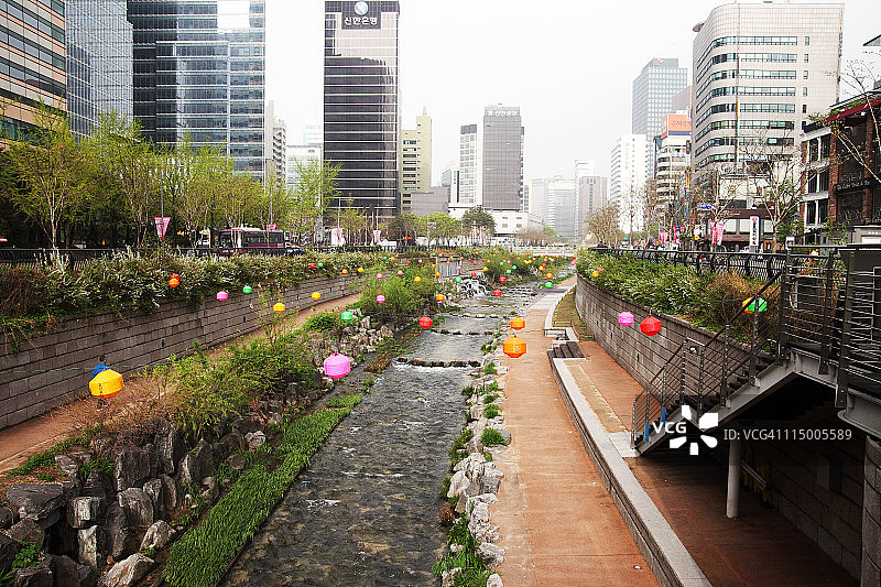 韩国首尔清溪川风光图片素材