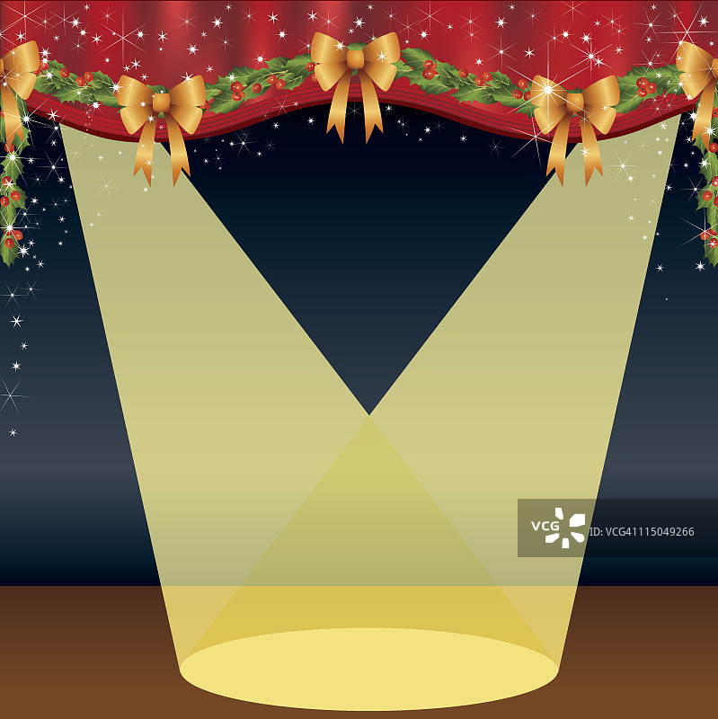 带聚光灯的圣诞舞台图片素材