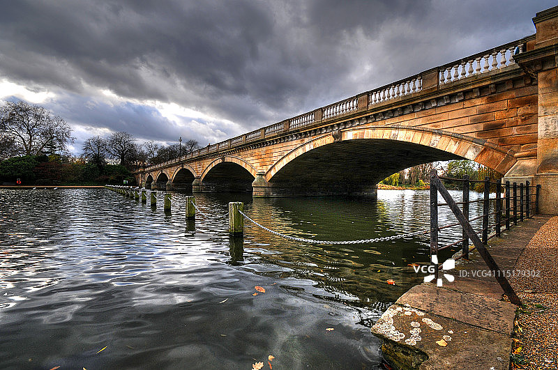 伦敦海德公园的九曲桥图片素材