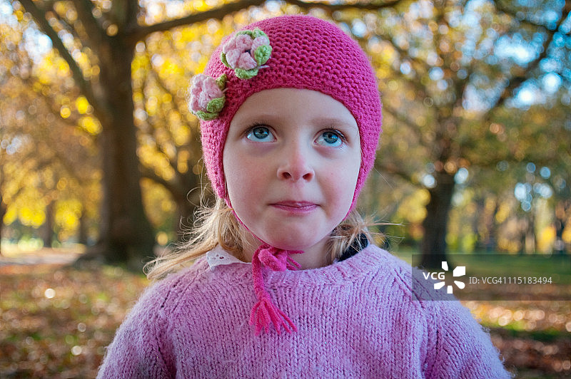 在基督城哈格利公园的小女孩图片素材