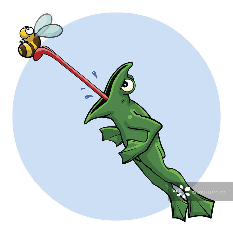 青蛙吐舌捕蝇图片素材