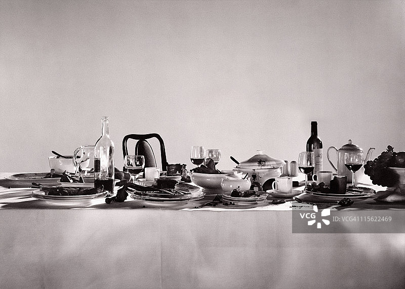 盛大晚宴的残余图片素材