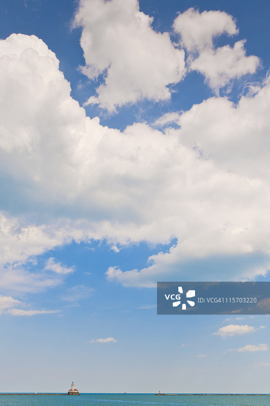 密歇根湖上空图片素材