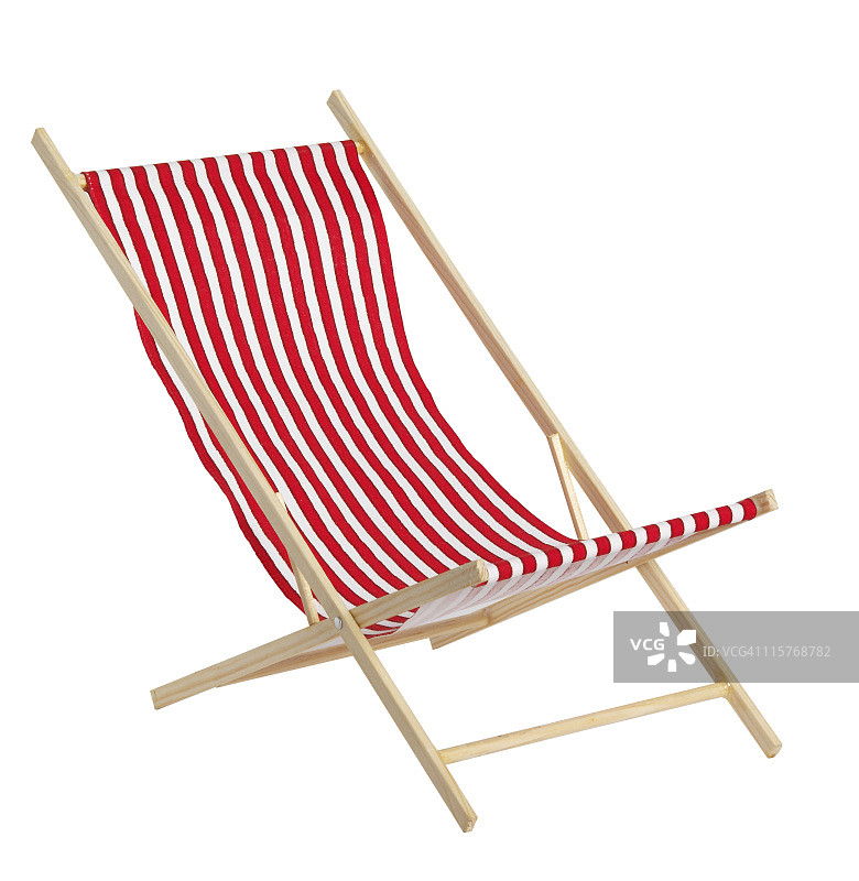 白色背景上的红色玩具躺椅图片素材