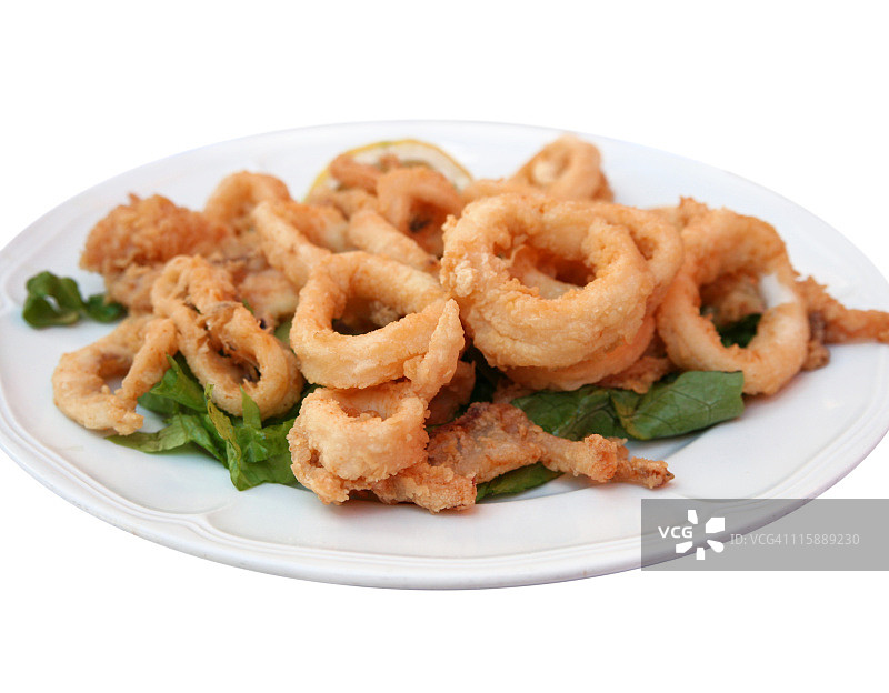 炸鱿鱼圈图片素材