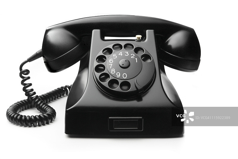 办公室电话，黑色，白色背景图片素材