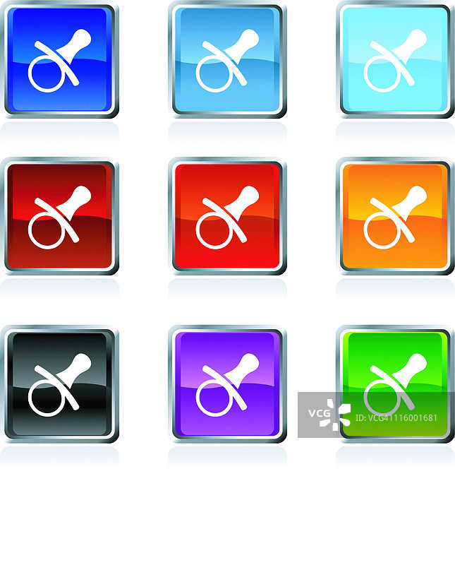 九种颜色的免版税奶嘴矢量图图片素材