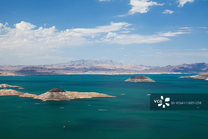 米德湖的鸟瞰图图片素材