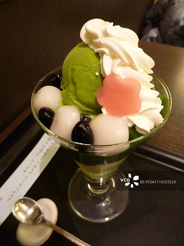 日式甜点：抹茶百汇，日本图片素材