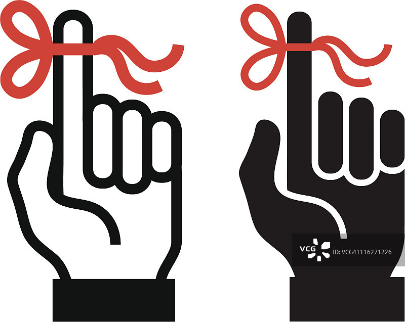 索引食指上的提醒概念线图片素材