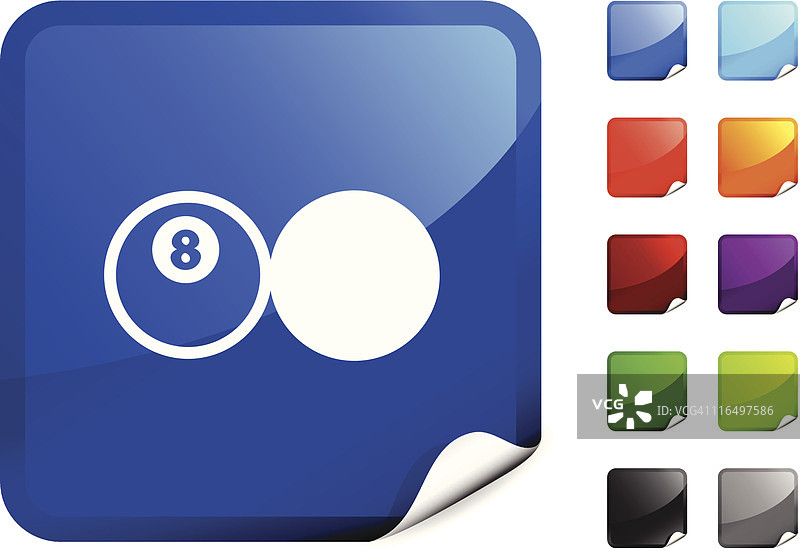 蓝色贴纸上的免版税泳池矢量艺术图片素材