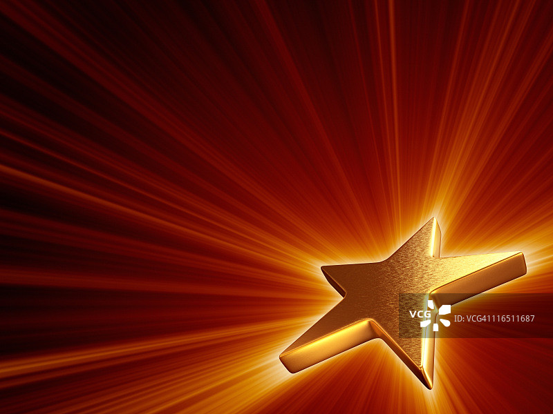 闪耀着明亮光芒的金色星星图片素材