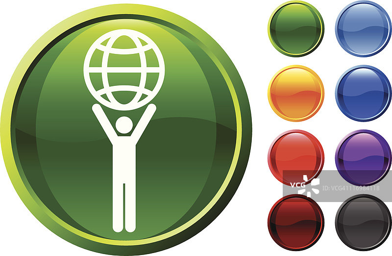 人类手持的绿色星球互联网图标图片素材