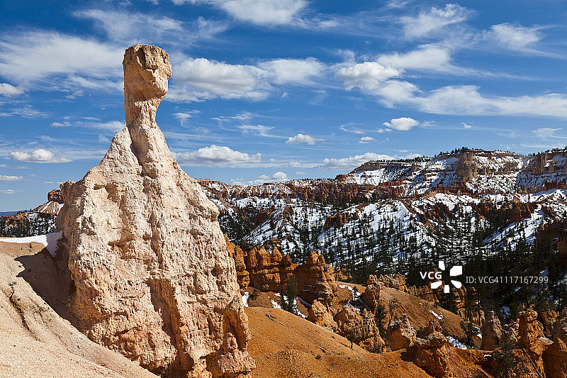冬季布莱斯峡谷的雷神之锤图片素材