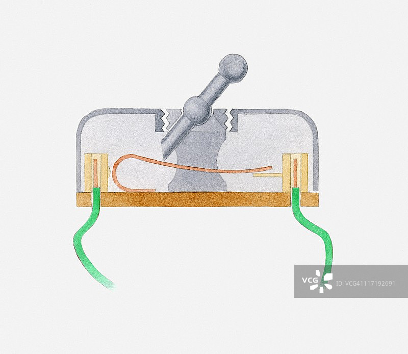 开关内部机械结构插画图片素材