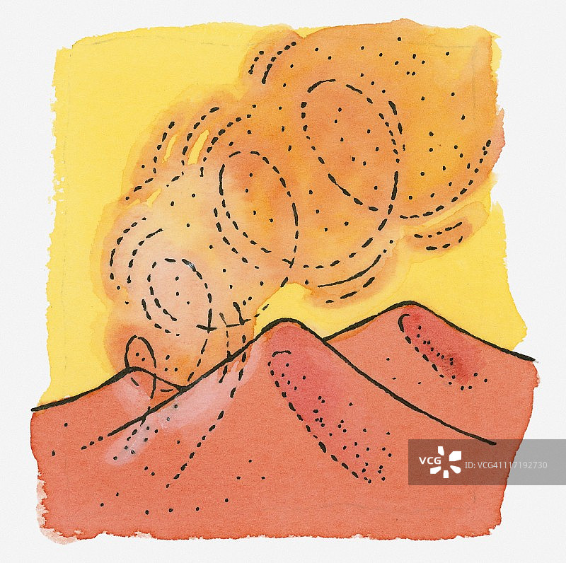 沙漠沙尘暴插画图片素材