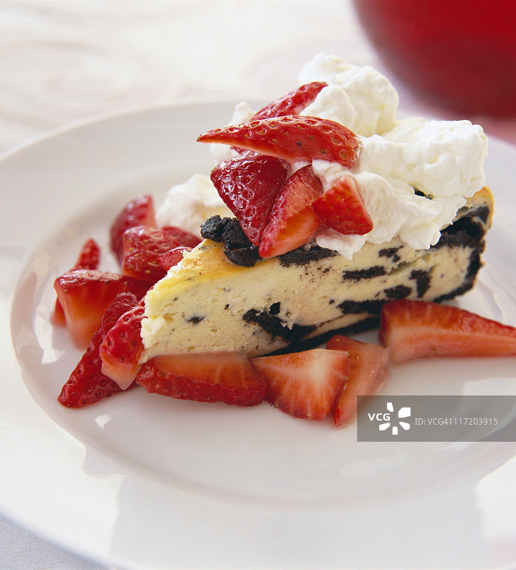 草莓奶油芝士蛋糕图片素材