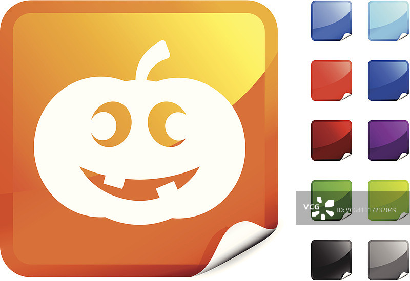 万圣节南瓜头雕刻矢量艺术图片素材