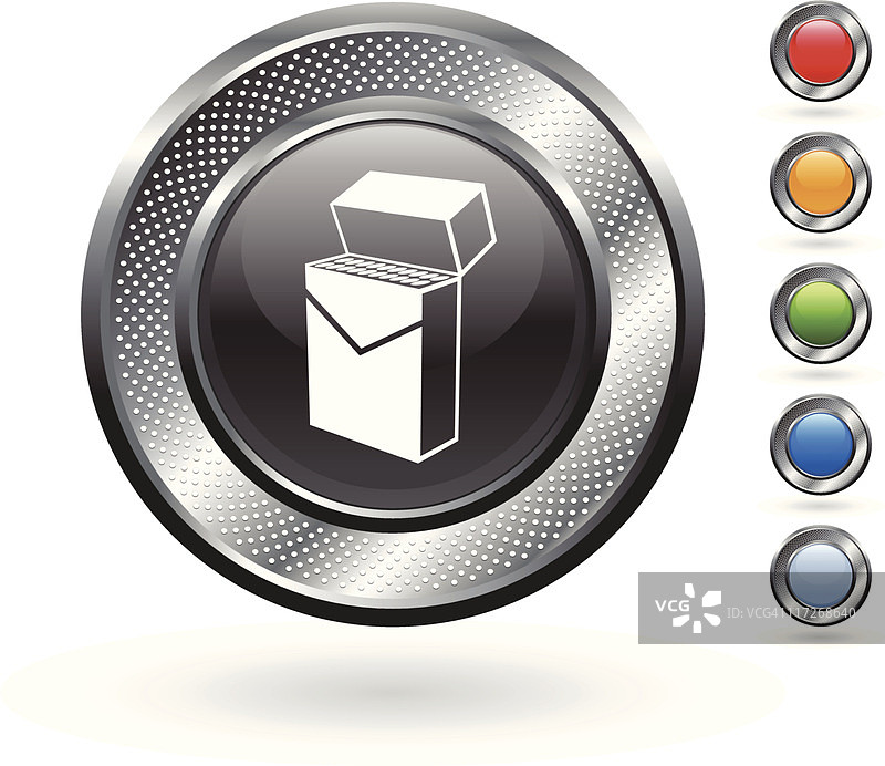 金属按钮上的香烟免版税矢量艺术图片素材