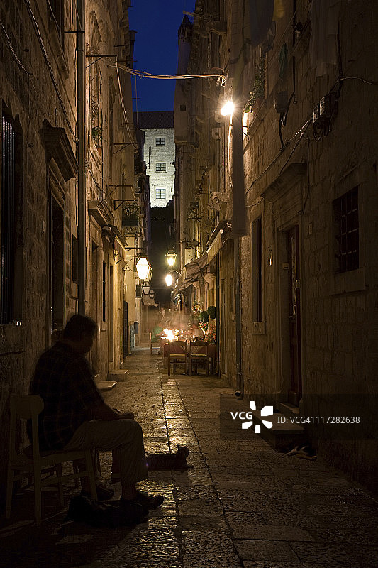 克罗地亚杜布罗夫尼克夜景图片素材