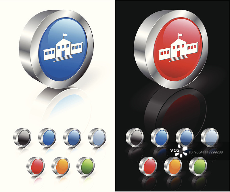 3D中学教学楼免版税矢量艺术图片素材