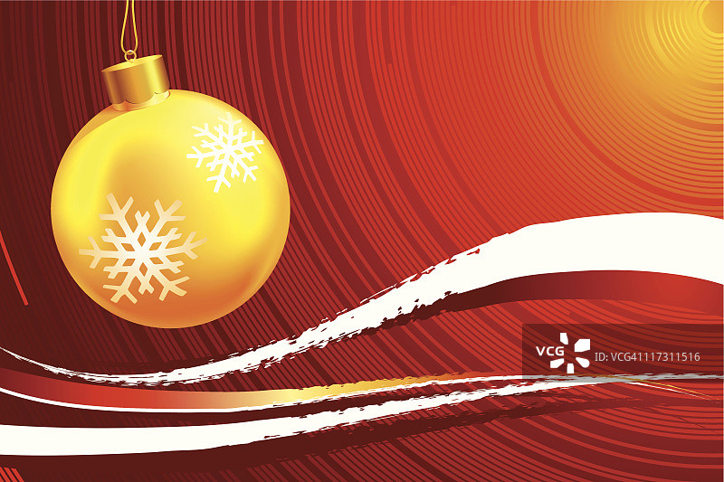 带有金色装饰品的圣诞节背景图片素材