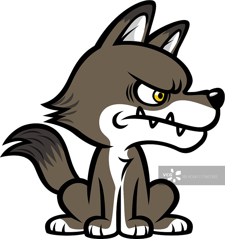 灰色小狗插画图片素材