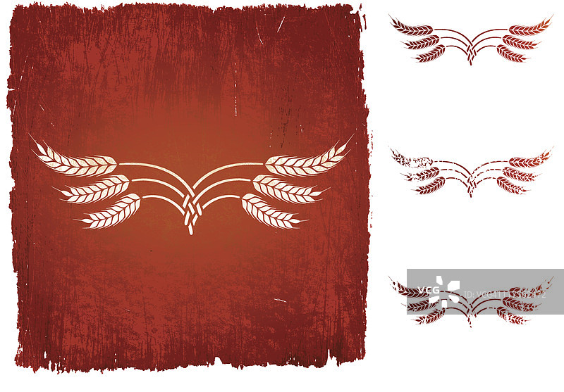 免版税矢量背景上的麦穗花环图片素材