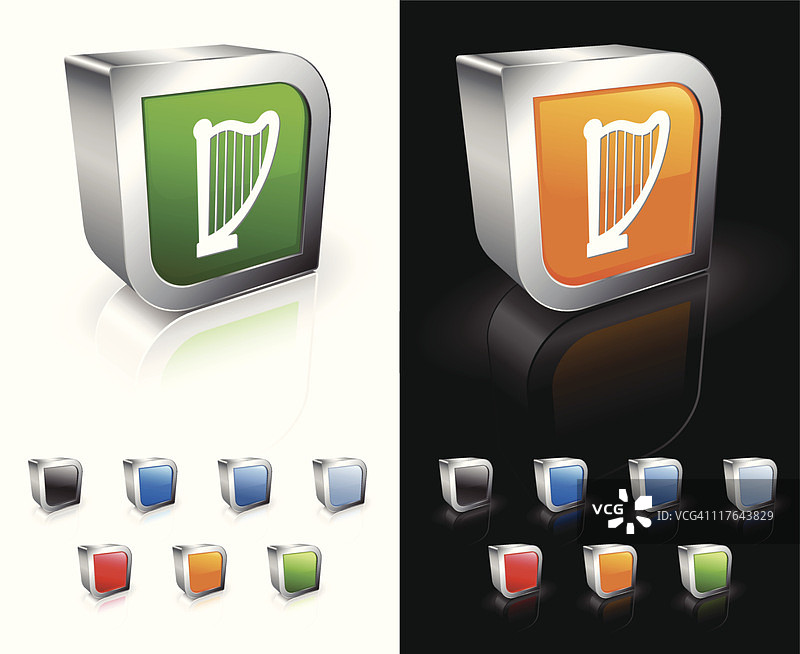 3D竖琴免版税矢量图图片素材