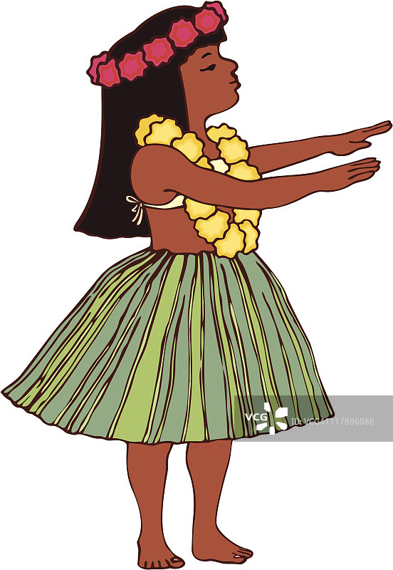 夏威夷草裙舞女郎图片素材