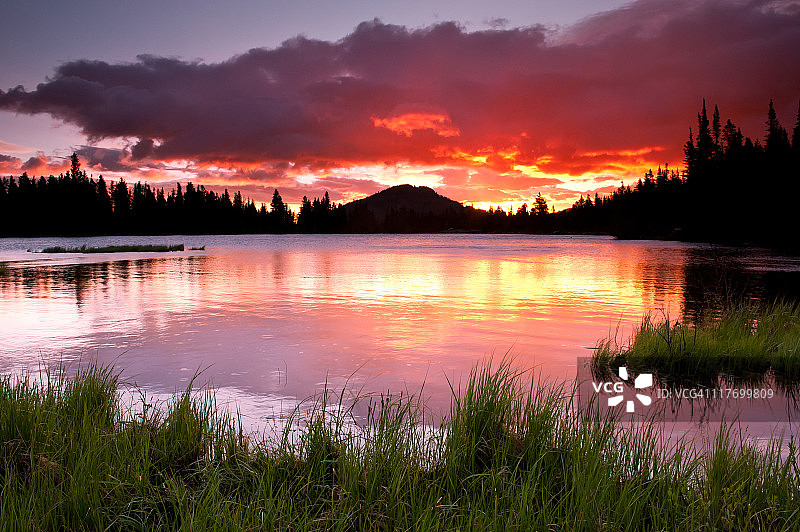 落基山国家公园的斯普拉格湖图片素材