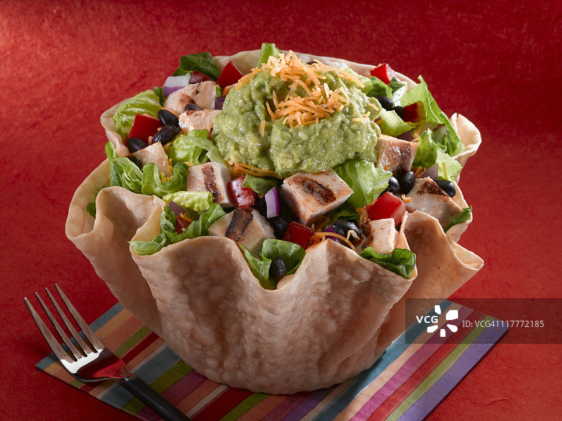 鸡肉玉米饼沙拉图片素材