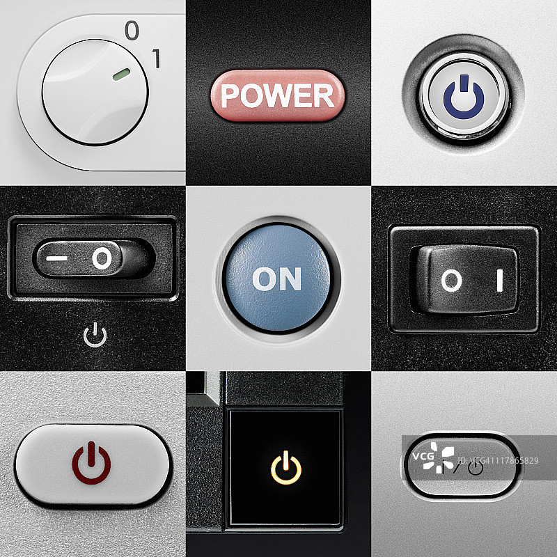 各种电源按钮和开关图片素材