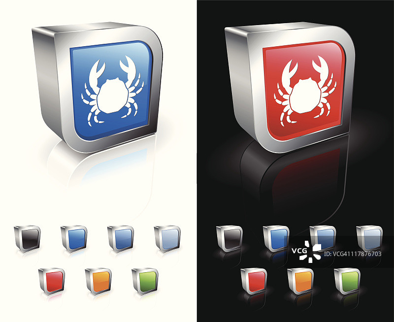 3D螃蟹图标图片素材
