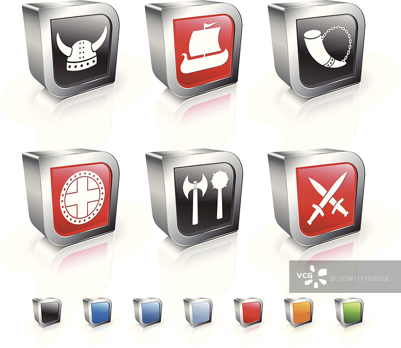 维京3D免版税矢量图标素材图片素材