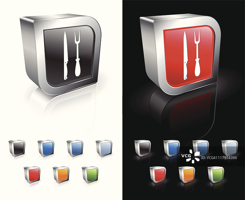 3D烧烤刀叉免版税矢量图图片素材