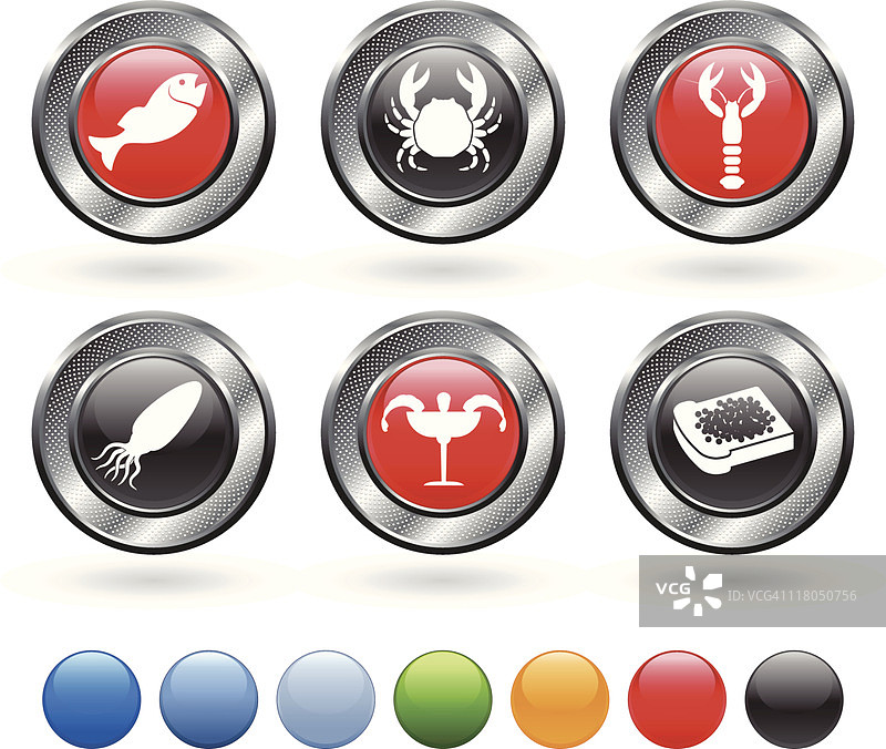 免版税海鲜矢量图标集图片素材