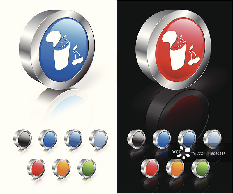 3D樱桃酸奶免版税矢量图图片素材