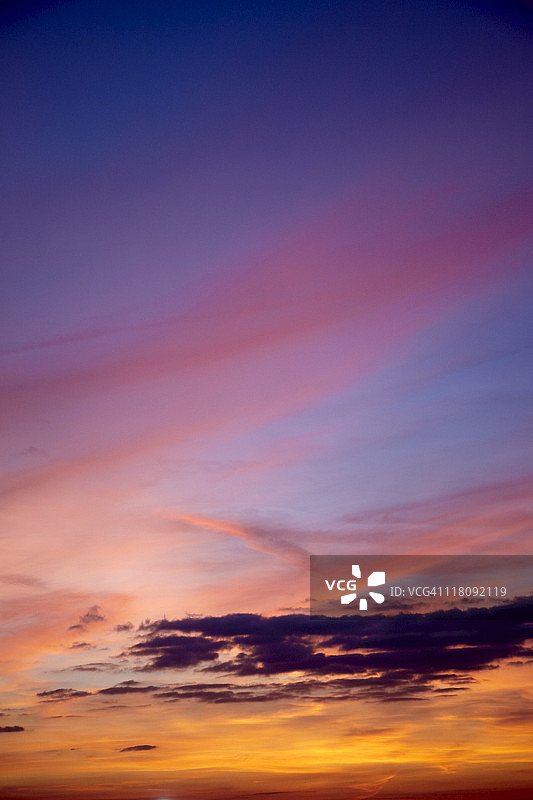 怀特岛壮丽的日落天空色彩图片素材