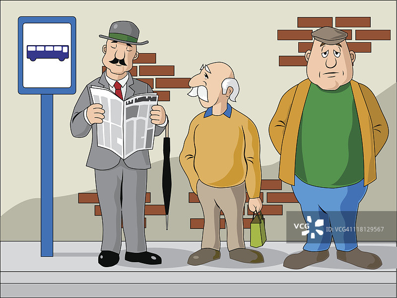 公交车站人群图片素材