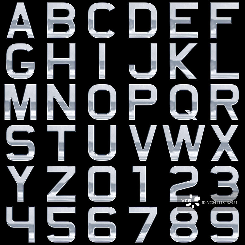 金属字母（超大尺寸！）黑色背景图片素材
