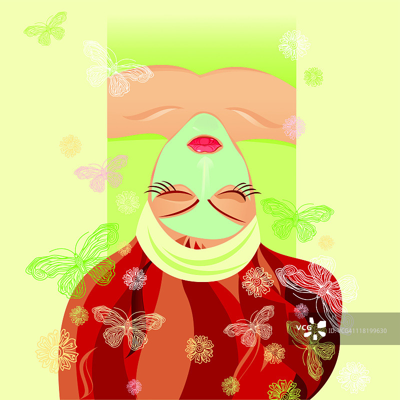 享受SPA的女孩（自然风光）图片素材