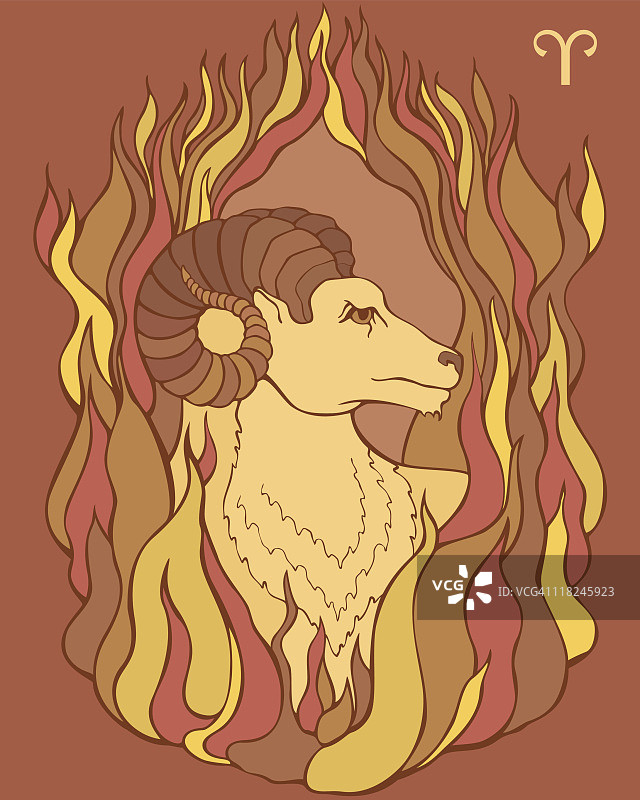 白羊座公羊插画图片素材