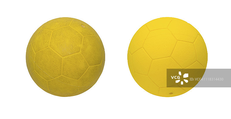 干净和脏的黄色球图片素材