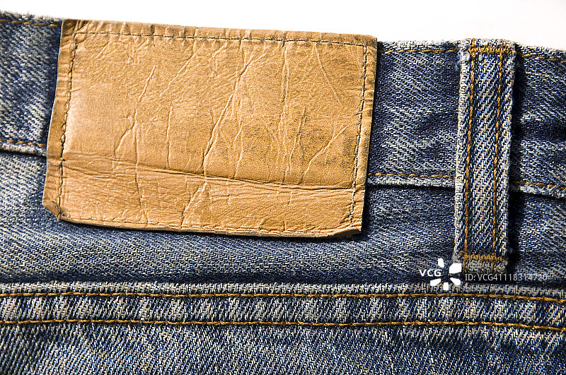 蓝色牛仔裤标签图片素材