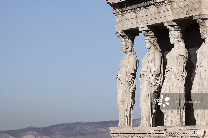 雅典卫城女像柱门廊图片素材
