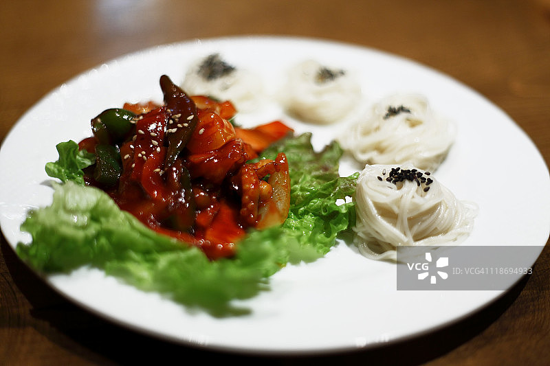 韩式鱿鱼素面图片素材