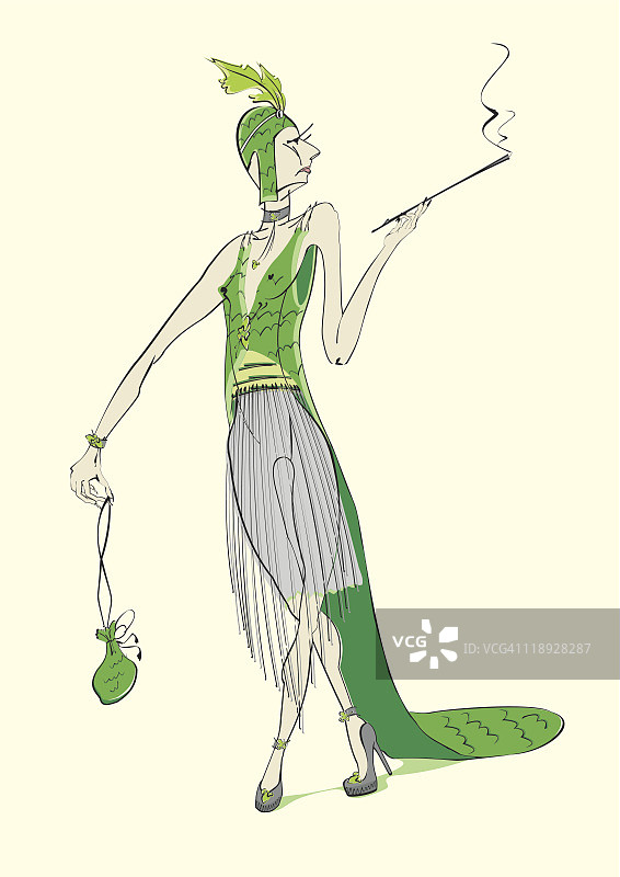 装饰艺术风格的女人图片素材