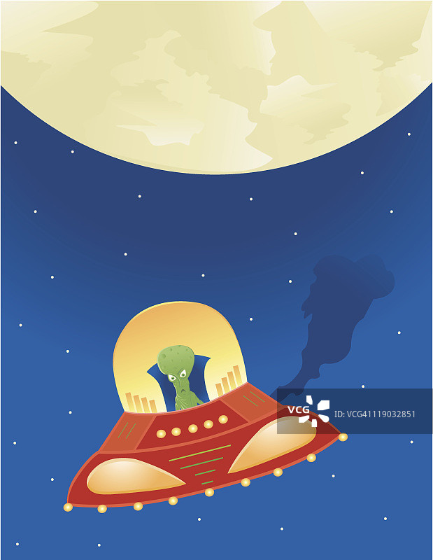 飞行碟中的外星人图片素材